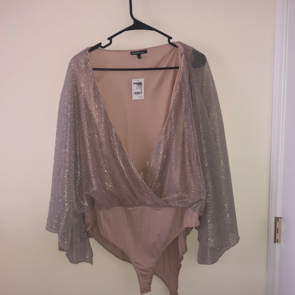 Metallic gold Charlotte Russe bodysuit